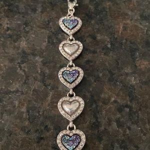 Brighton puffed heart blue/purple crystal bracelet